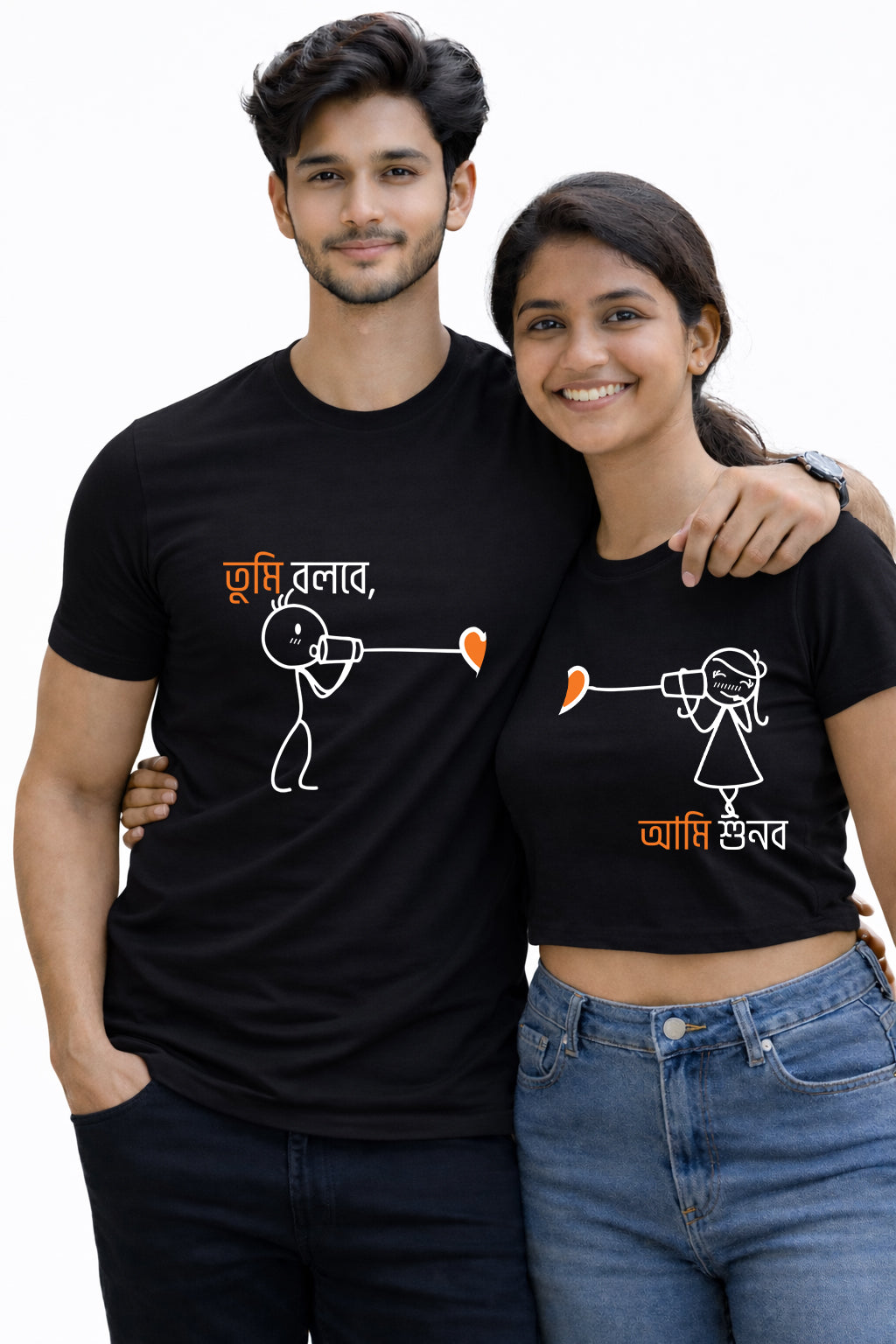 Bengali Couple Tshirt-www.agdumbagdum.in
