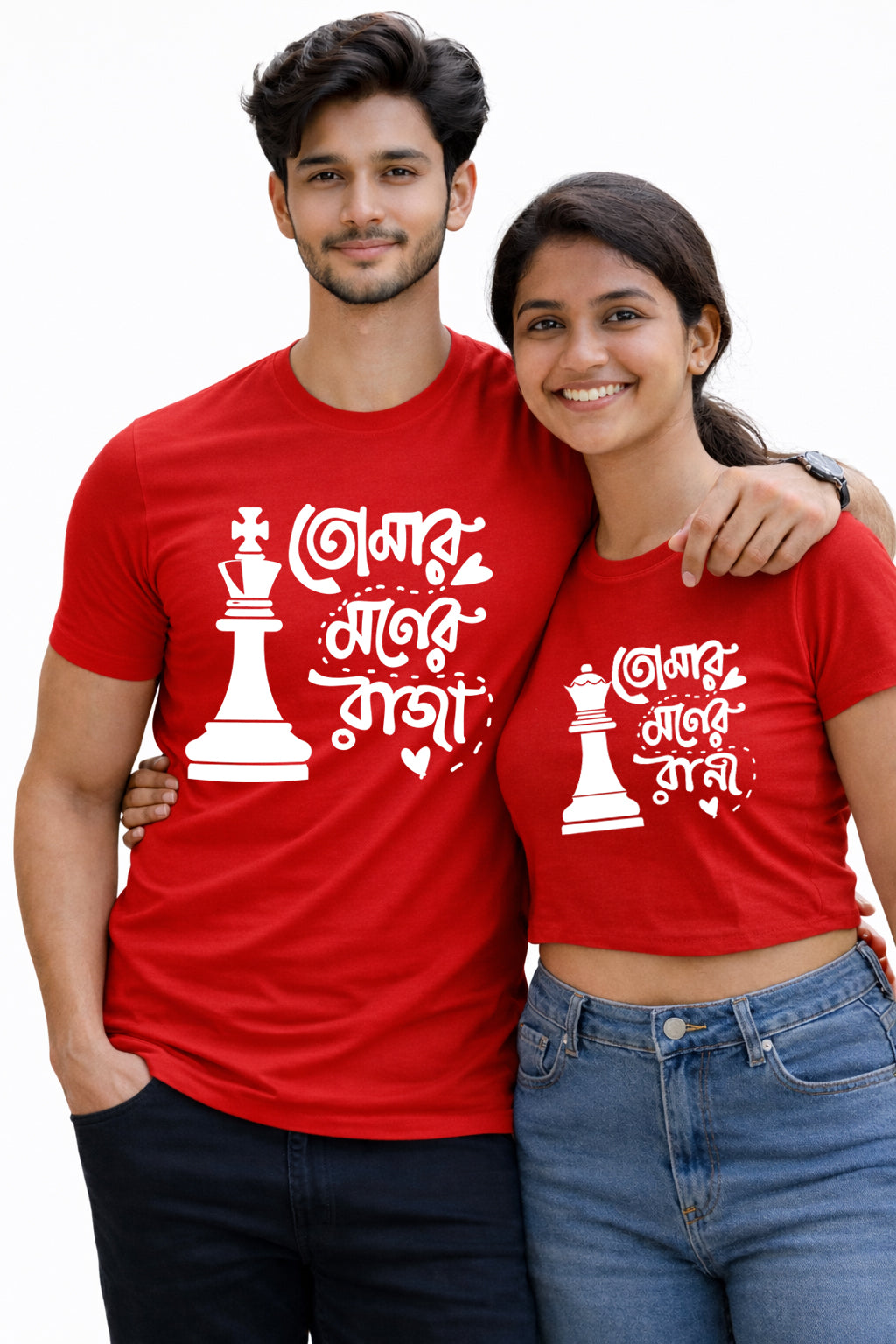 Bengali Couple Tshirt-www.agdumbagdum.in