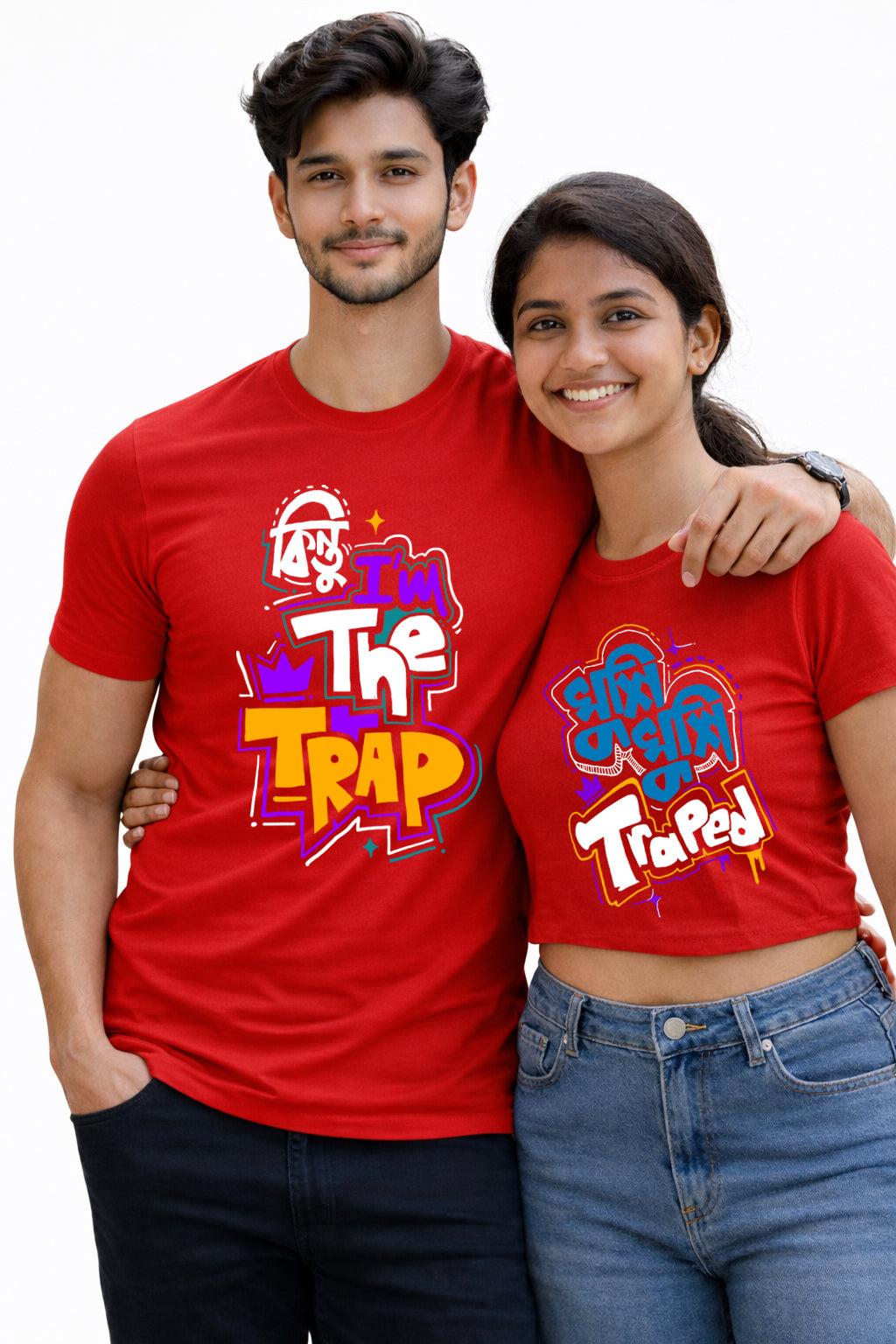 Bengali Couple Tshirt-www.agdumbagdum.in