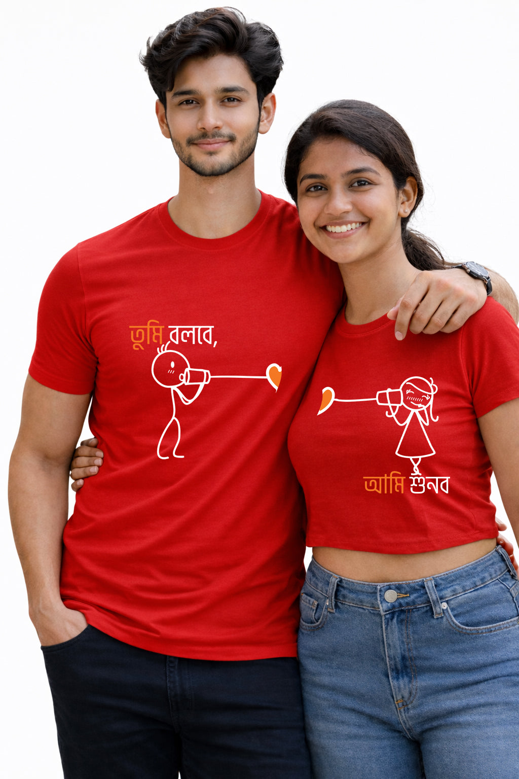 Bengali Couple Tshirt-www.agdumbagdum.in