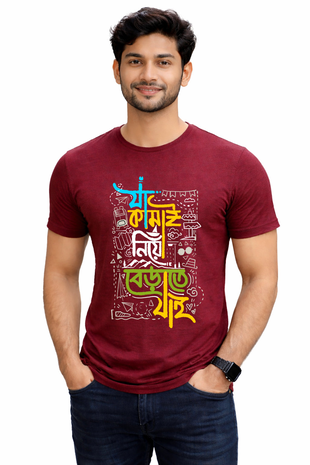 Bengali Round Neck Tshirt-www.agdumbagdum.in